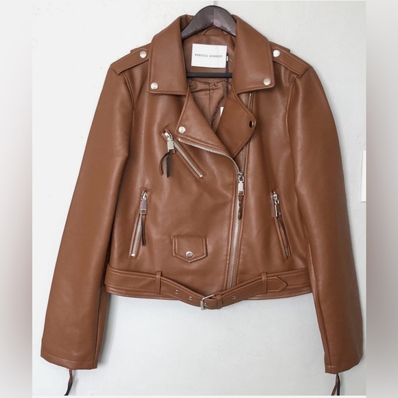 New! Rebecca Minkoff Jeff Moto Vegan Leather Jacket✨ Medium NWT! - Picture 3 of 10